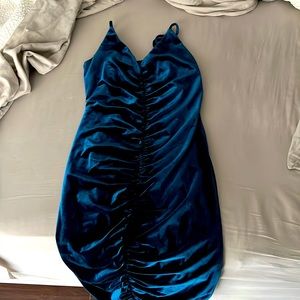 Teal blue midi dress from Lulus